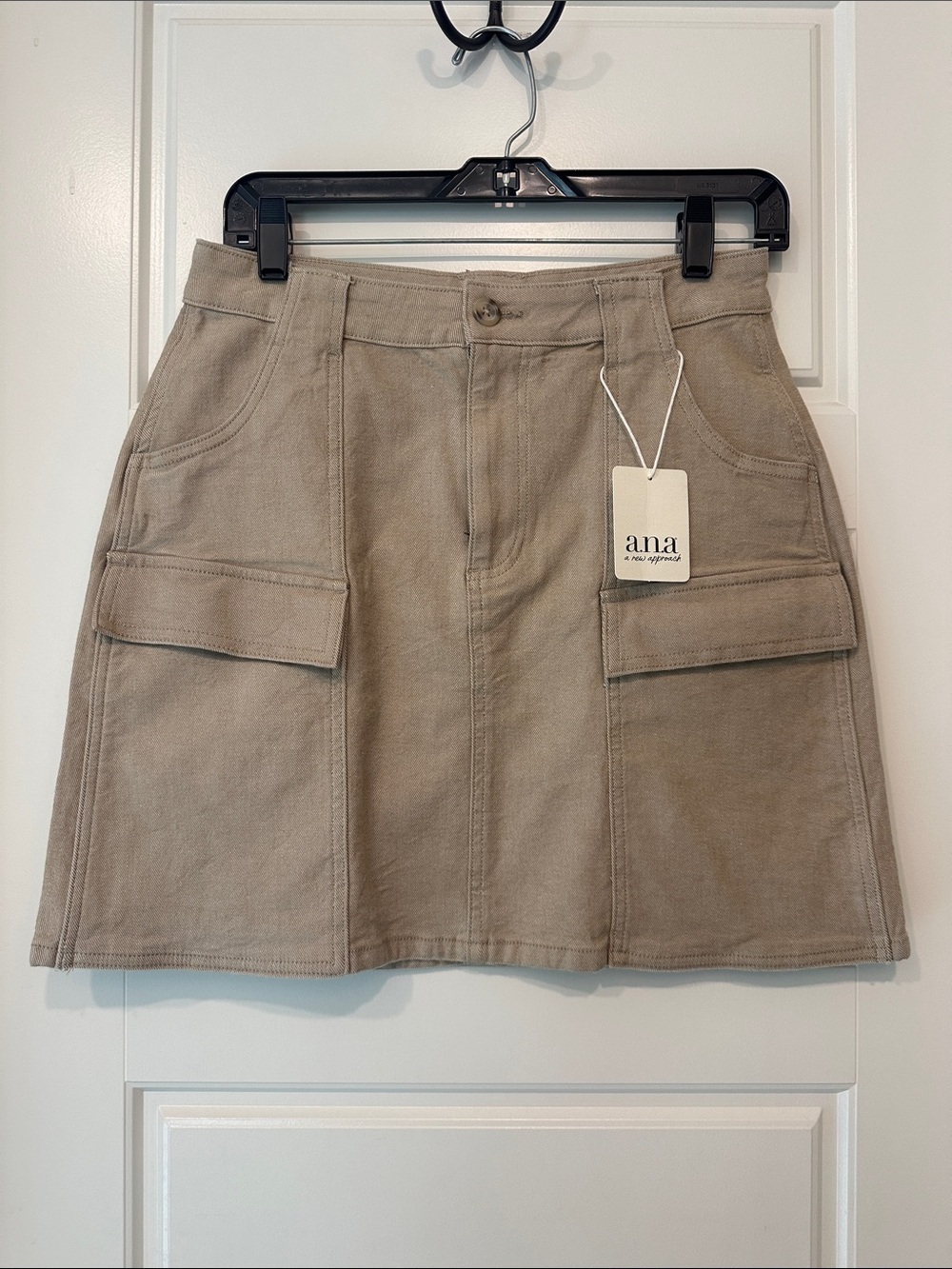 a.n.a Beige Cargo Mini Skirt